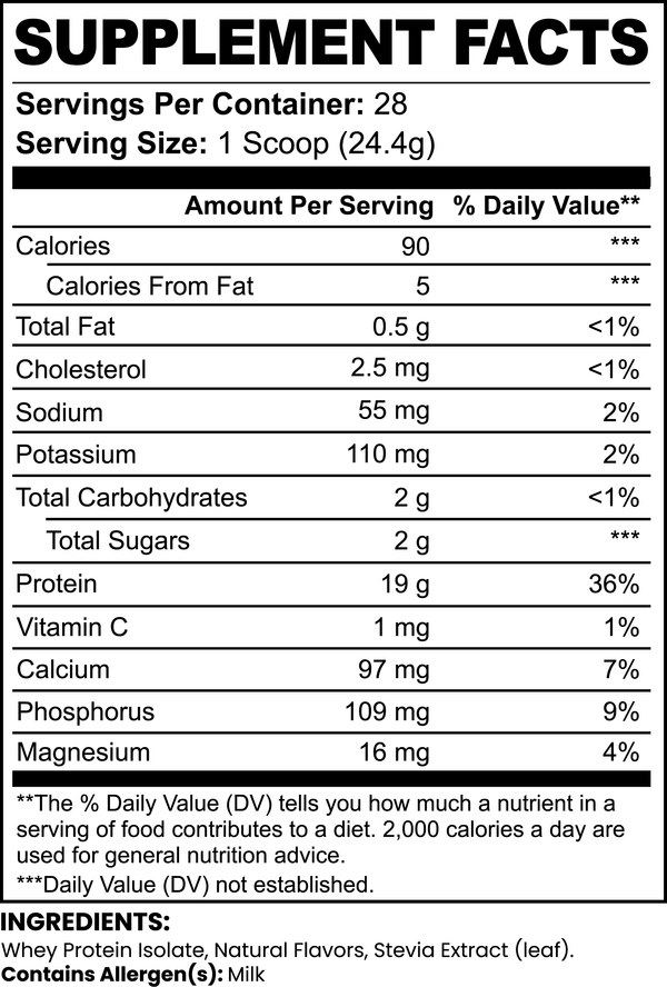 Vanilla Whey Isolate Protein Powder 1.51 lbs