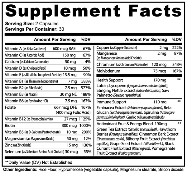 Complete Multivitamin Immunity Support Supplement 60 Count