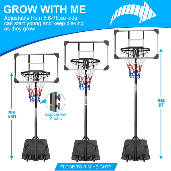 Portable Basketball Goal System with Stable Wheeled Base