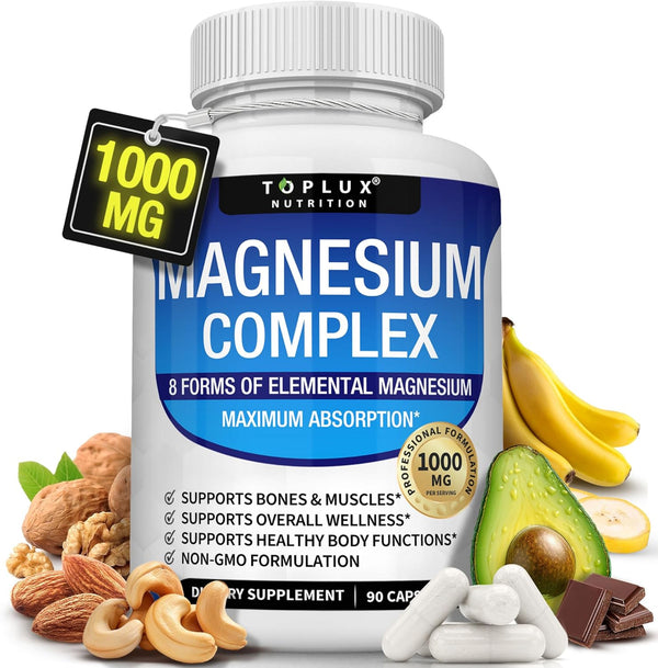 Magnesium Complex 1000mg Glycinate Citrate Malate Taurate Capsules
