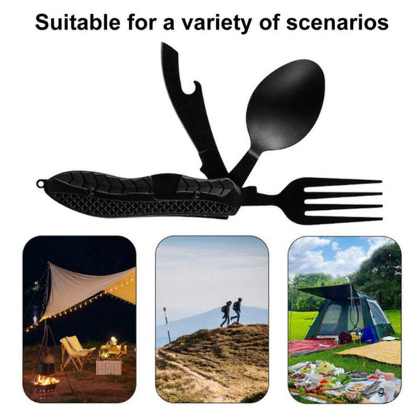 Portable Stainless Steel Camping Knife Fork Spoon Tableware Set