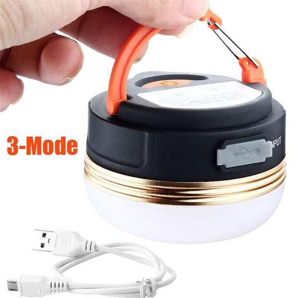 Mini 3W LED Portable Waterproof USB Rechargeable Camping Light
